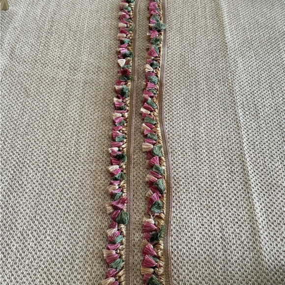 14 Feet of Tassel Trim in Pink, Green, and Golden Yellow - Picture 4 of 4